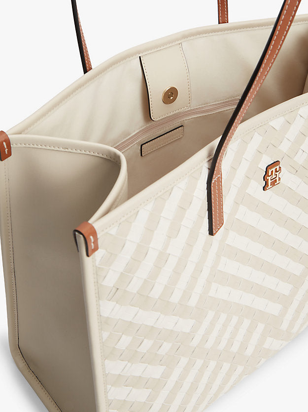 City Monogram Woven Tote Bag