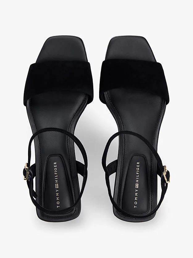Suede Monogram Wedge Sandals