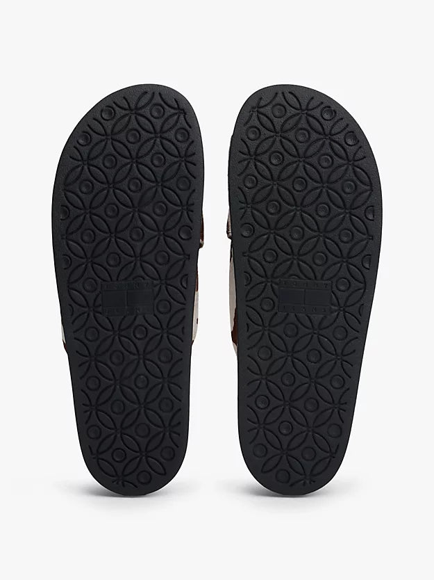 Cow Print Crossover Strap Lightweight Slides