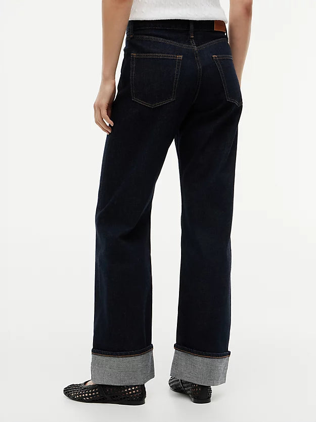 Selvedge Mid Rise Loose Straight Leg Jeans
