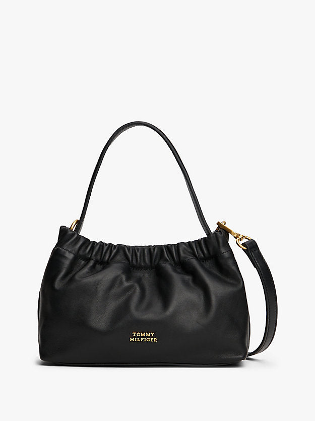 Soft Leather Logo Plaque Crossbody Bag