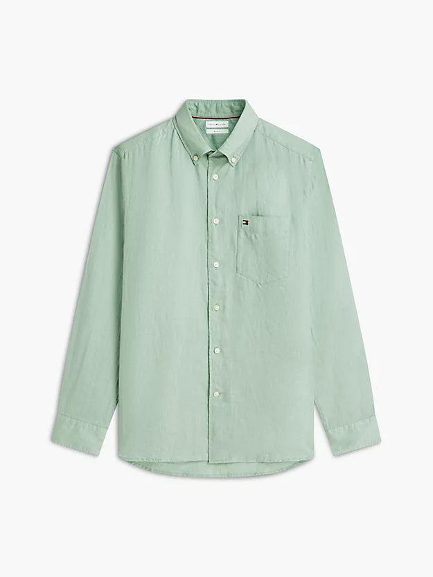 Regular Fit Washed Pure Linen Shirt