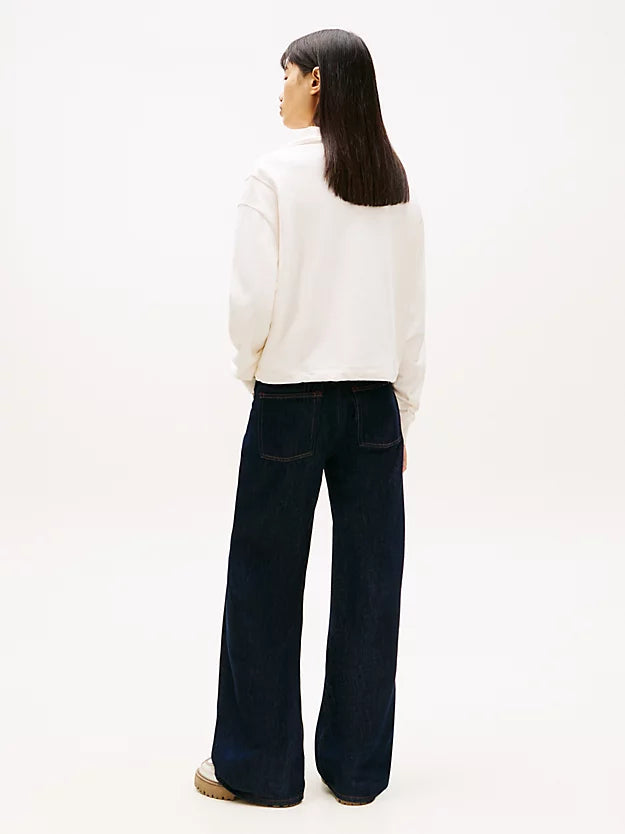 Logo Embroidery Relaxed Quarter-Zip Sweatshirt