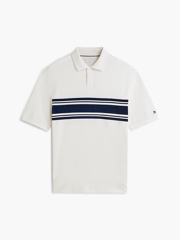 Classic Fit Stripe Pique Polo Shirt
