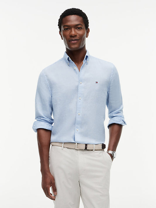 Regular Fit Washed Pure Linen Shirt