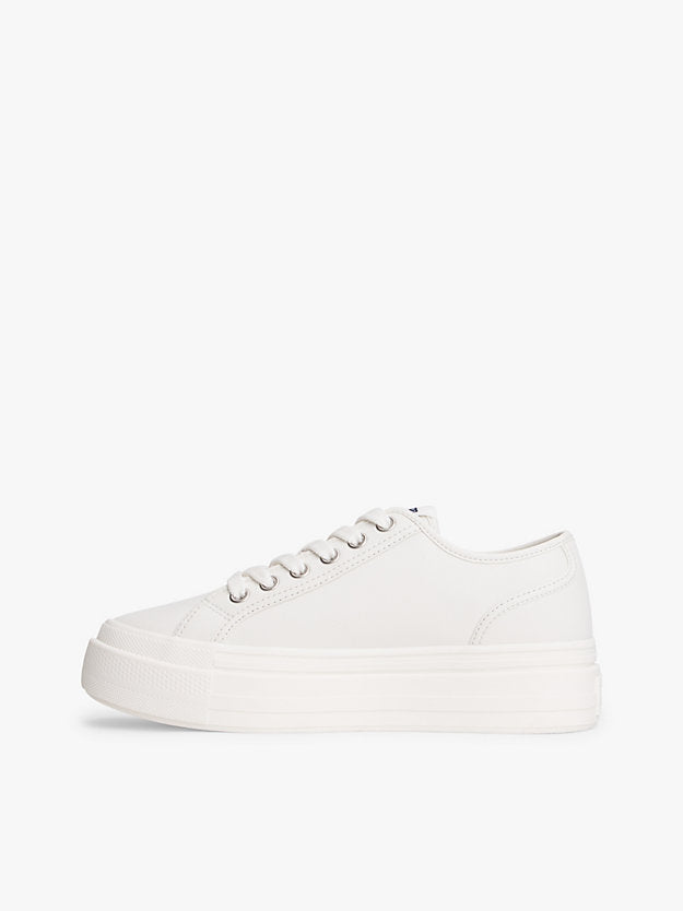 Debossed Logo Platform Trainers WiLeather