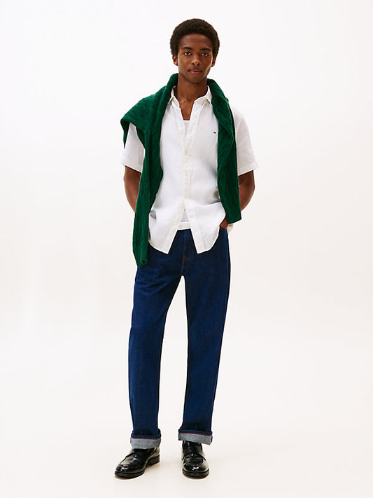 Regular Fit Washed Linen Short Sleeve Shirt