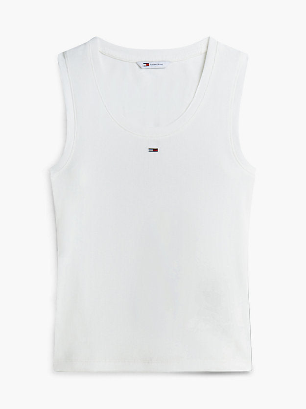 Ribbed Scoop Neck Slim Tank Top