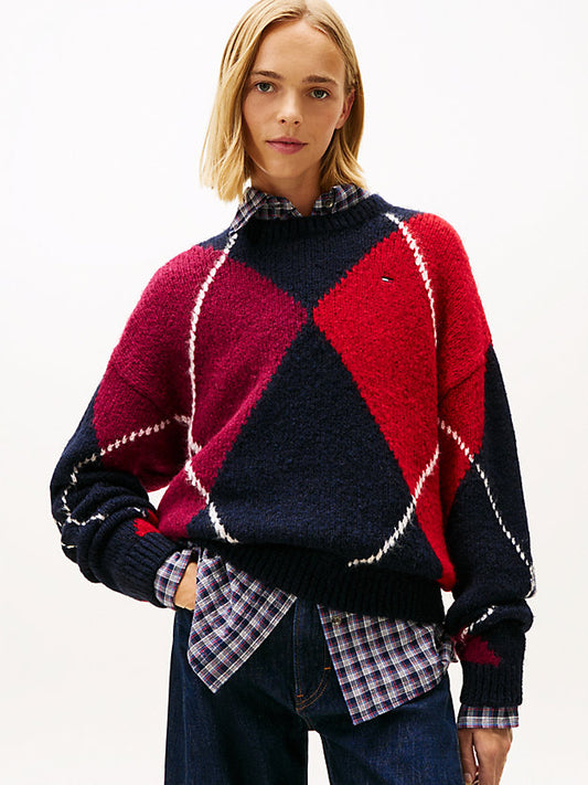 Argyle Oversized Jumper WiAlpaca