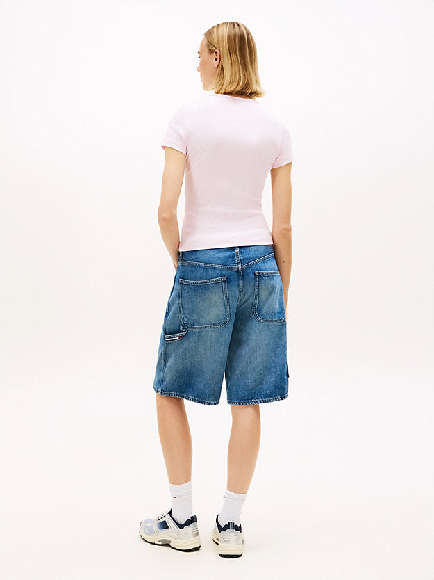 Badge Ribbed Slim T-Shirt