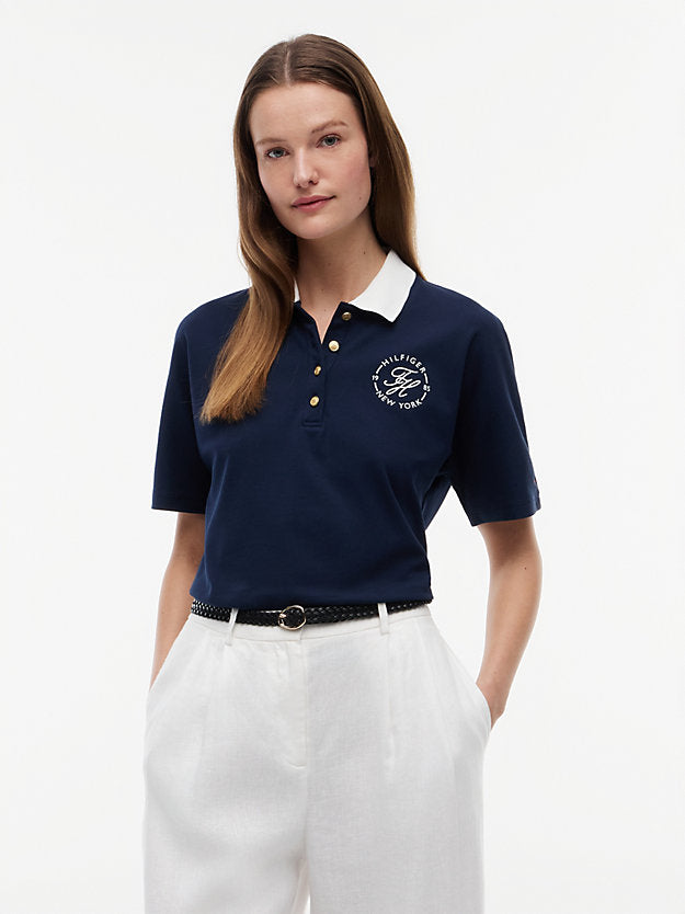 Regular Fit Gold-Tone Button Polo Shirt