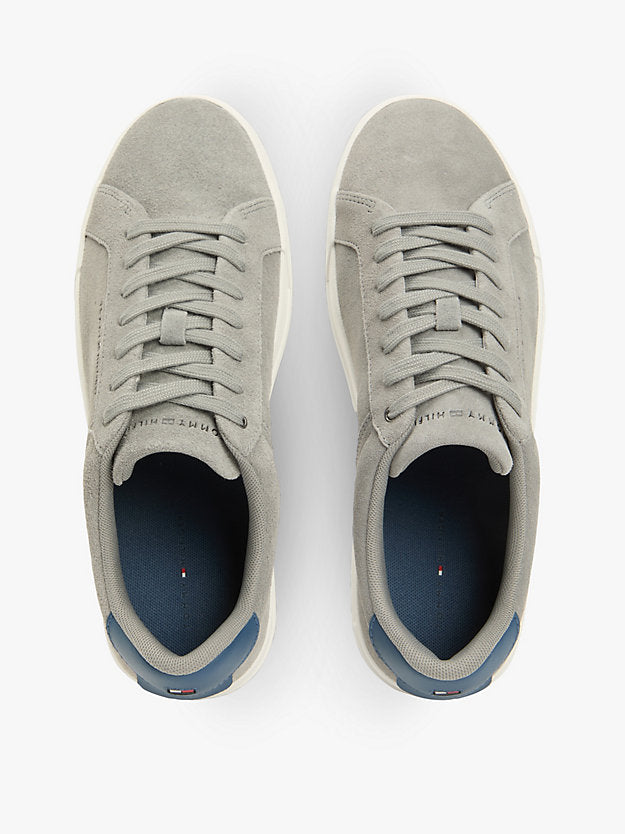Contrast Heel Suede Court Trainers