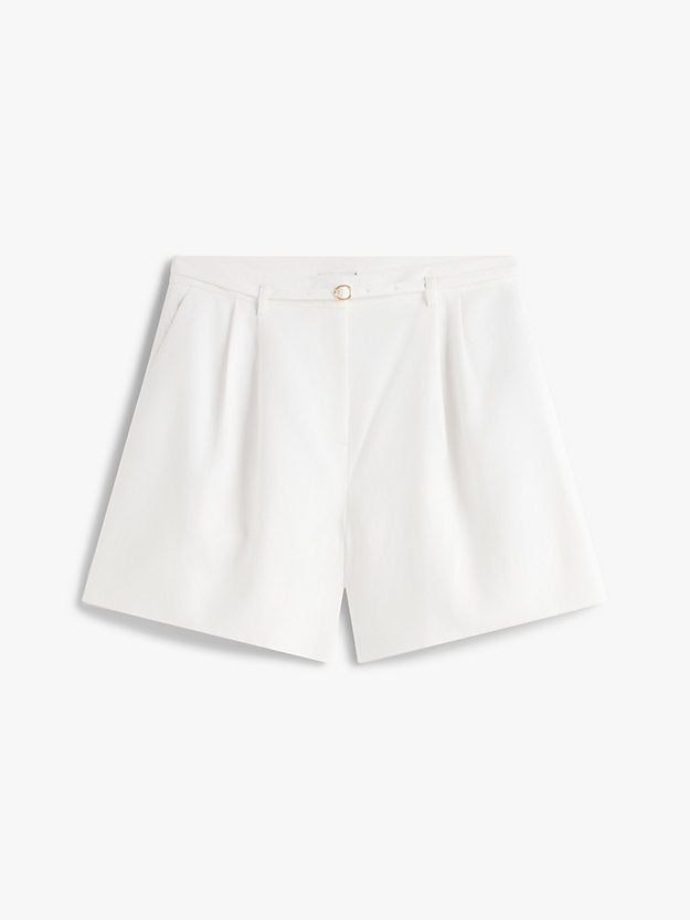 Curve Linen Blend Wide Leg Shorts