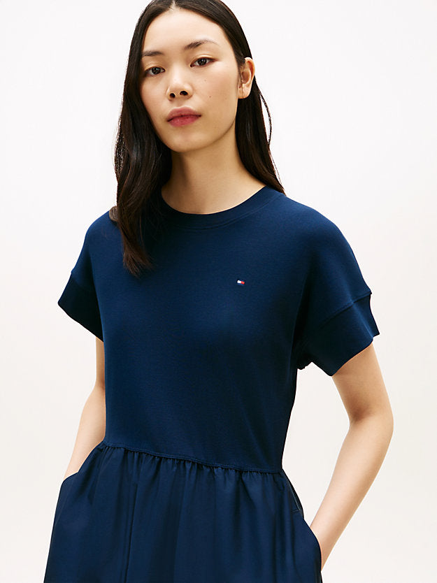 Contrast Fit And Flare Midi Dress