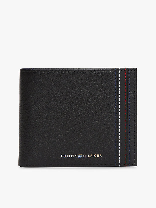 Logo Leather Bifold Flap Wallet