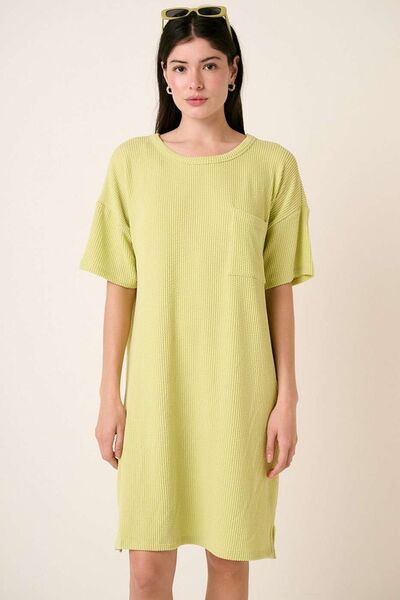 Mittoshop Urban Rippstrick Kurzarm-T-Shirt-Kleid
