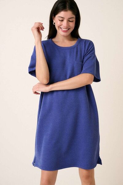 Robe t-shirt à manches courtes en maille côtelée Urban de Mittoshop