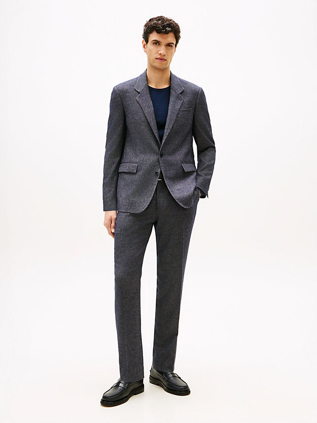 Wool Blend Twill Regular Fit Blazer