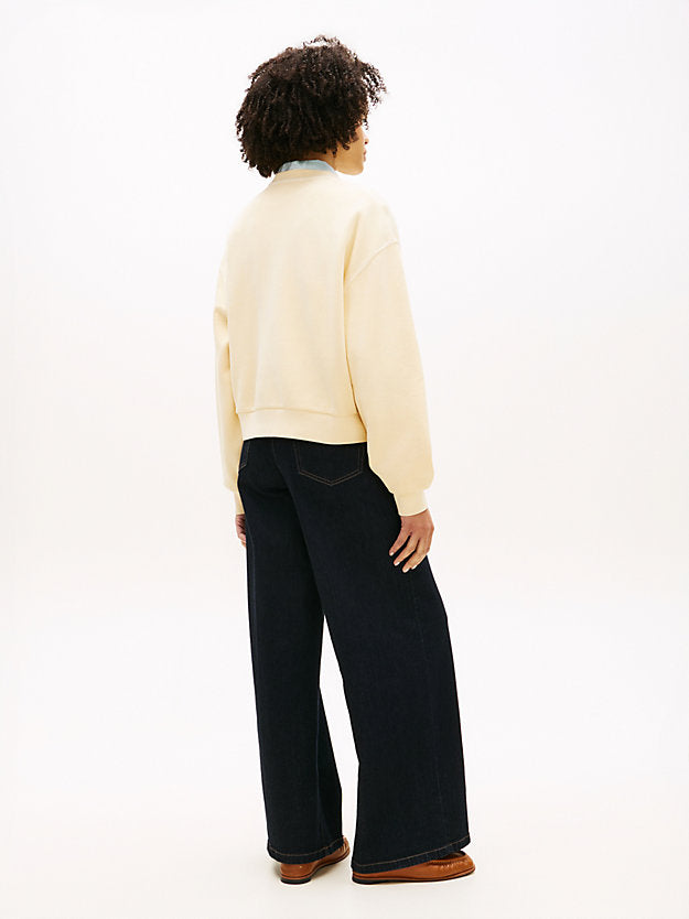 Crest Embroidery Relaxed Terry Sweatshirt