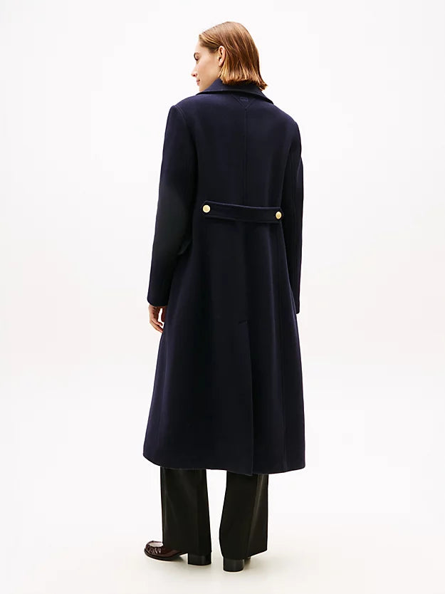 Wool Blend Longline Slim Tailored Coat