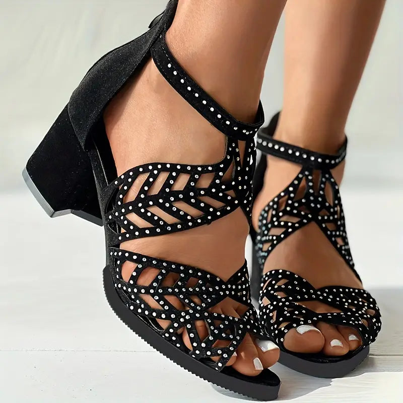 🔥VENTE FLASH 2024 -50%🔥Sandales Femme Mode à Talon Épais Découpé
