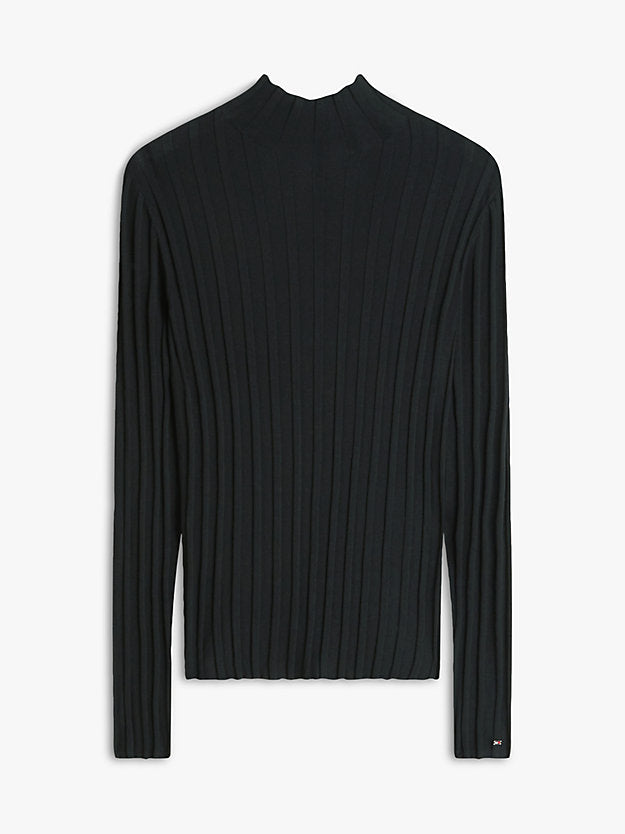 Festive Mock Neck Slim Pleated Jumper