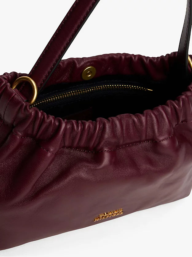 Soft Leather Logo Plaque Crossbody Bag
