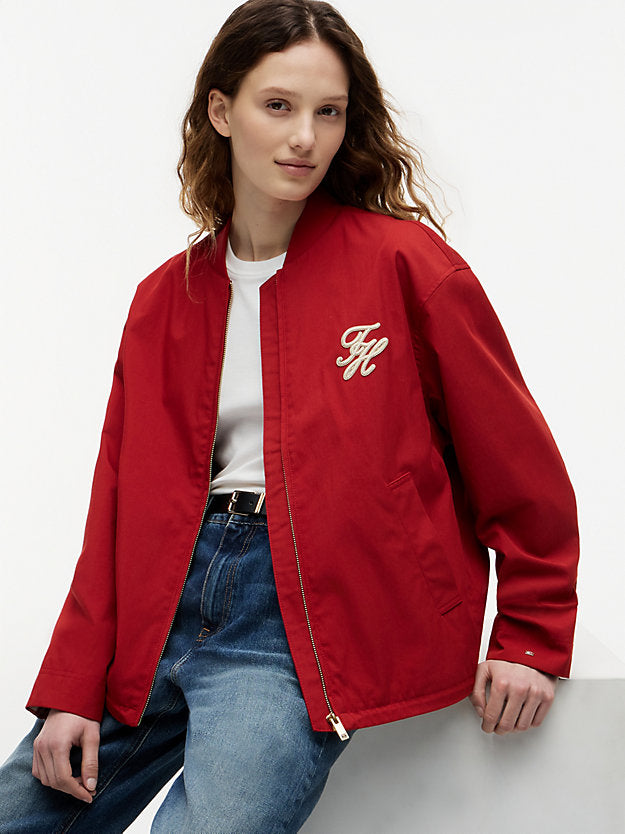 Logo Appliqué Twill Bomber Jacket