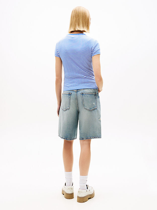 Ribbed Slim Crew Neck T-Shirt