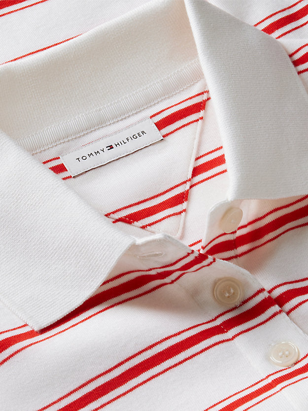Oversized Fit Stripe Polo Shirt