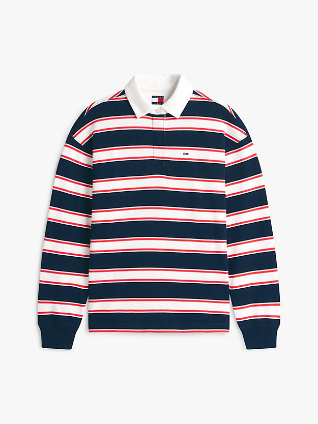 Stripe Relaxed Terry Rugby Shirt