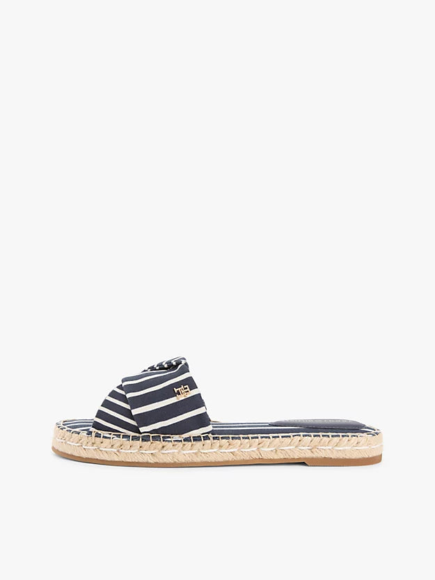 Canvas Monogram Stripe Espadrille Mules