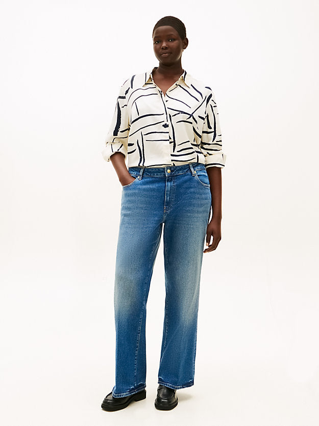 Curve Heritage Whiskered Mid Rise Bootcut Jeans