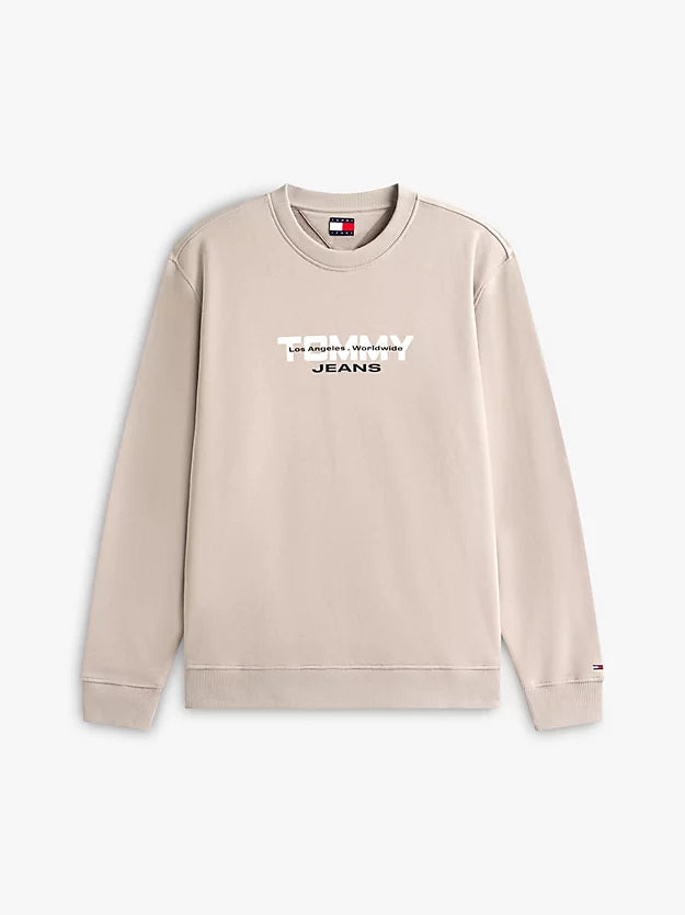 Logo Sueded Terry Crew Neck Sweatshirt