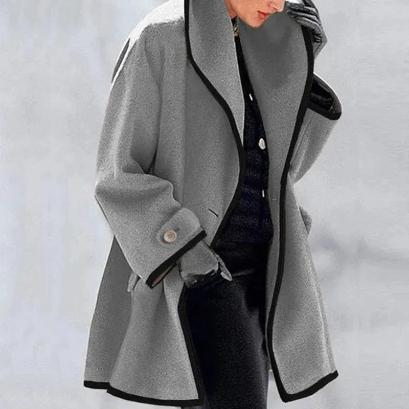 Lässiger Oversize-Kapuzenmantel für Damen mit Knöpfen