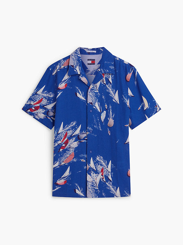 Regular Linen Blend Short Sleeve Shirt
