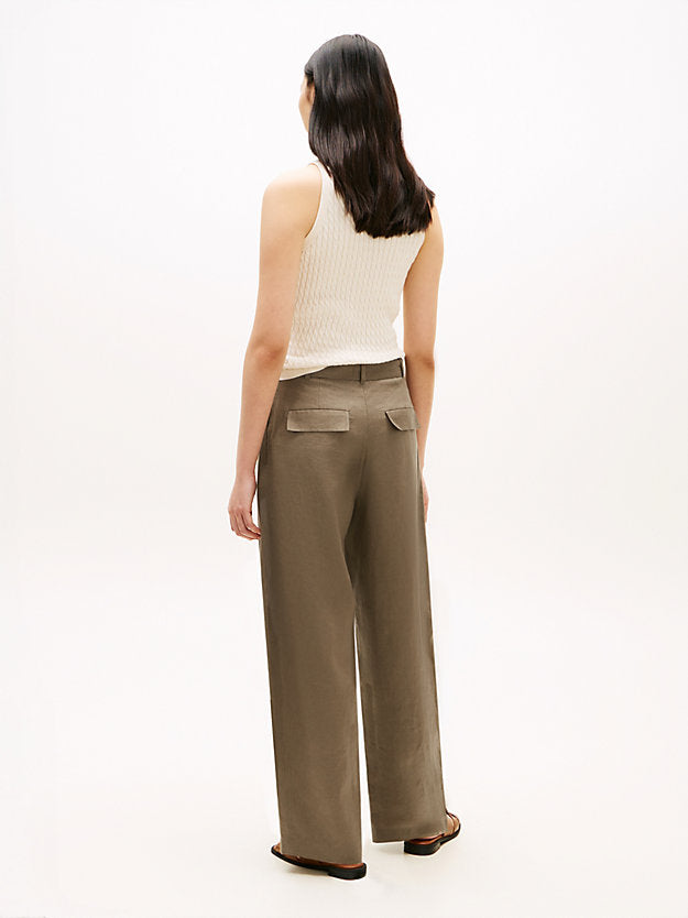 Utility Barrel Leg Pure Linen Trousers