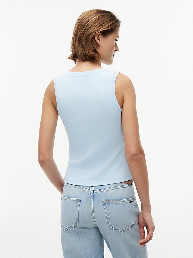 Ribbed Scoop Neck Slim Tank Top