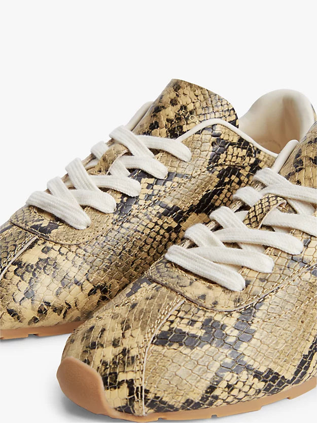 Snake Print Leather Trainers