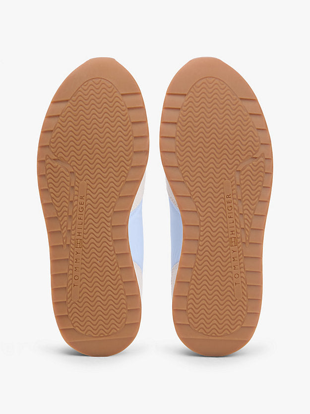 Suede Mixed Texture Mesh Serrated Trainers