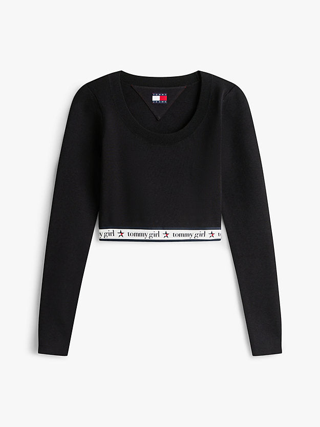 Girl Extra Slim Knit Cropped Long Sleeve Top