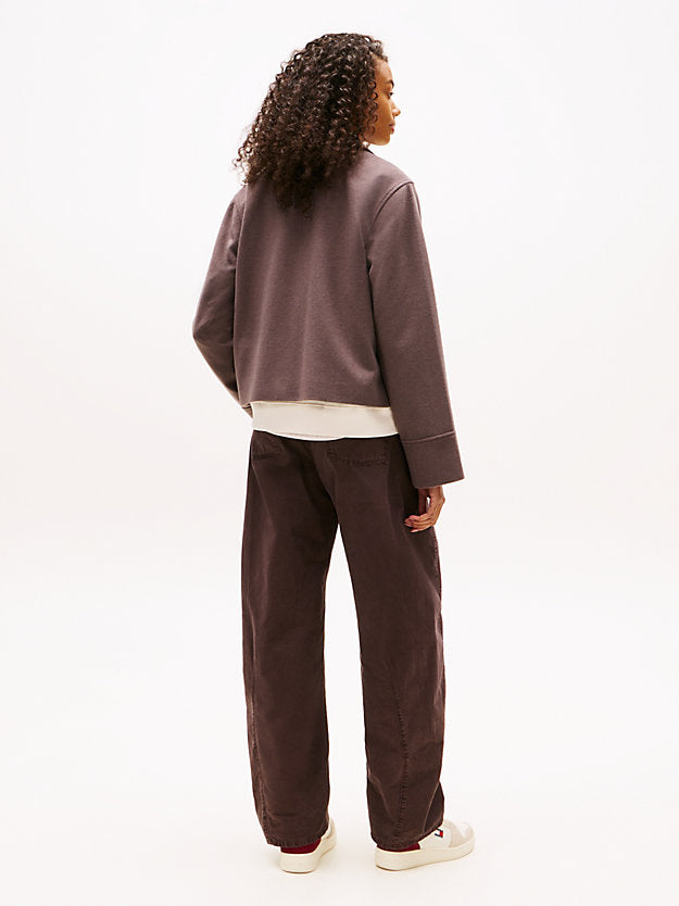 Collared Zip-Thru Wool Blend Twill Jacket