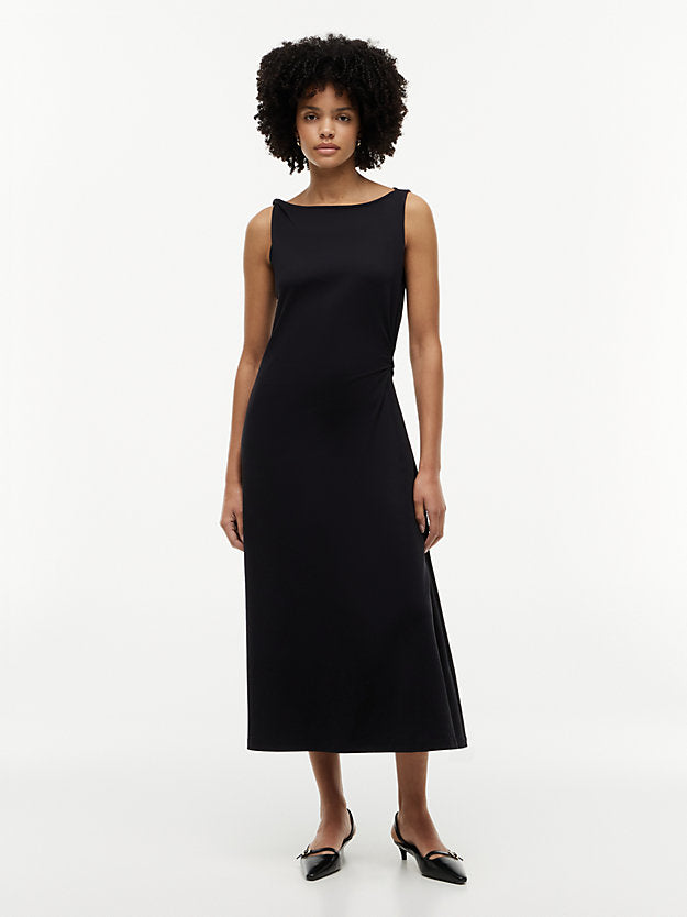 Knot Interlock Knit Midi Dress