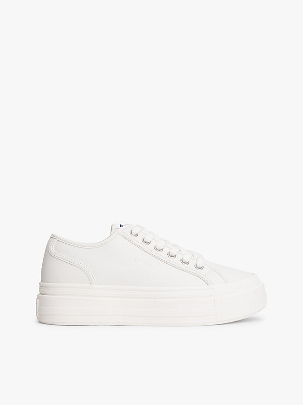 Debossed Logo Platform Trainers WiLeather