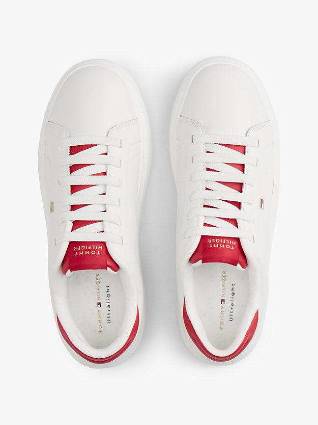 Lightweight Leather Cupsole Court Trainers
