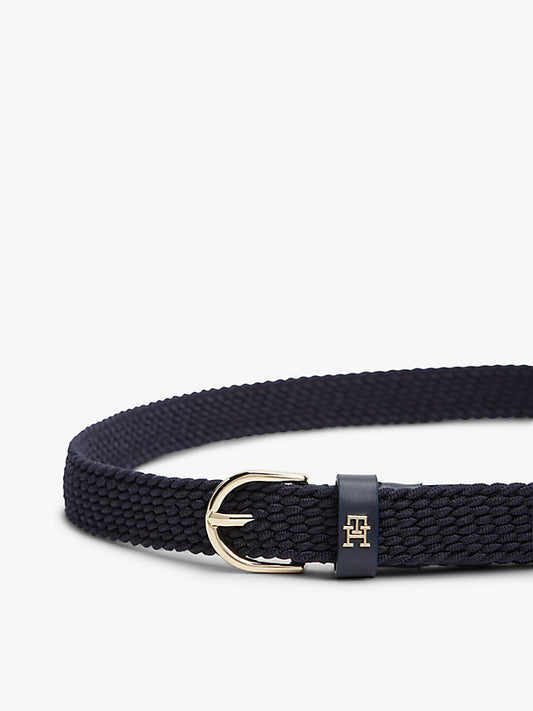 Essential Rounded Buckle Braided Elastic Belt