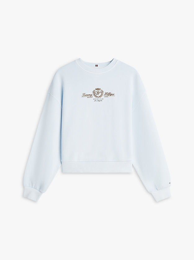 Crest Embroidery Relaxed Terry Sweatshirt