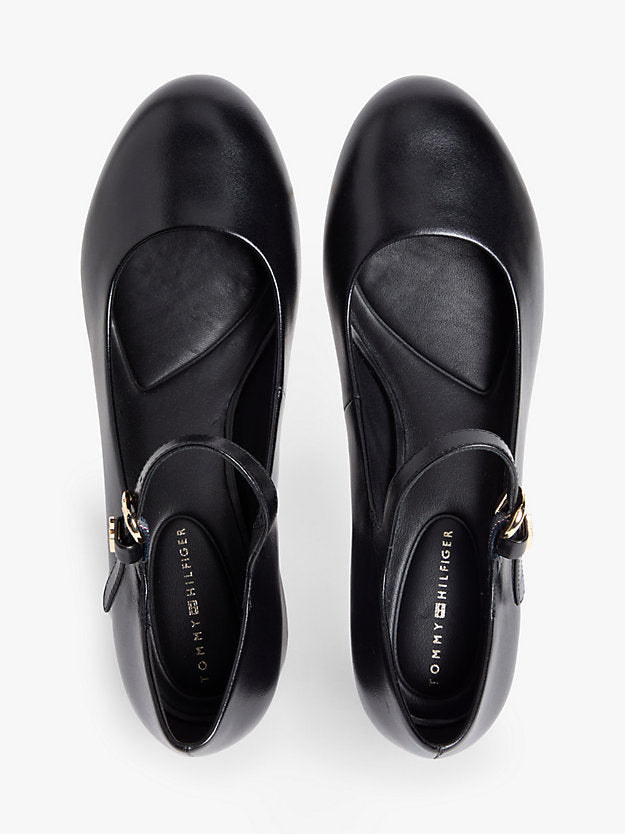 Leather Mary Jane Block Heels