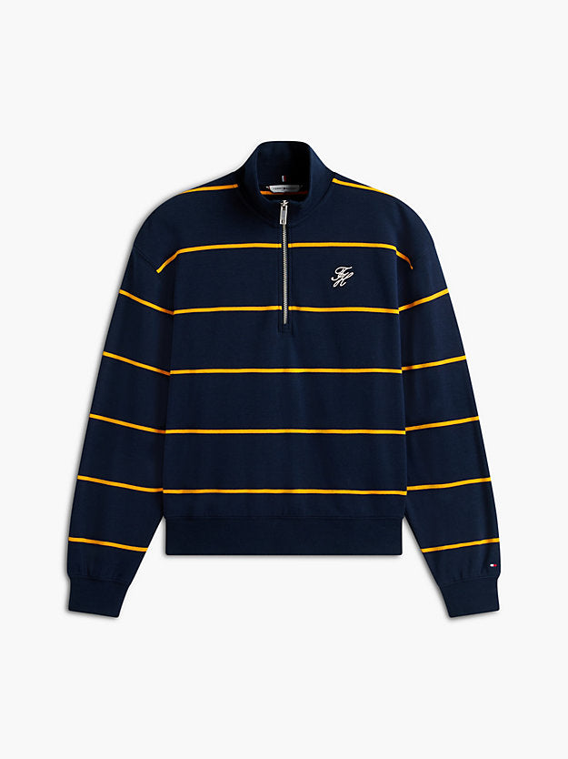 Logo Embroidery Terry Quarter-Zip Jumper