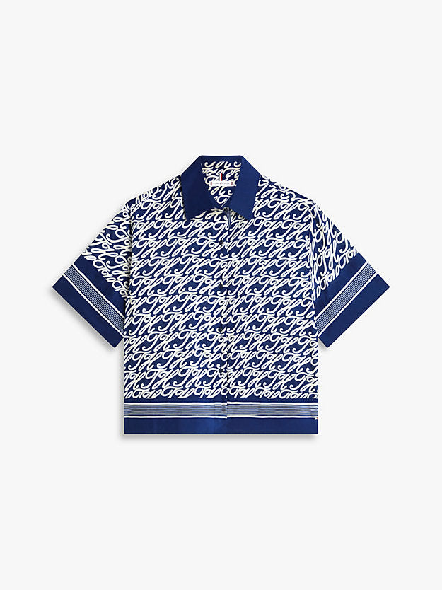 Relaxed Fit Print Voile Shirt WiSilk
